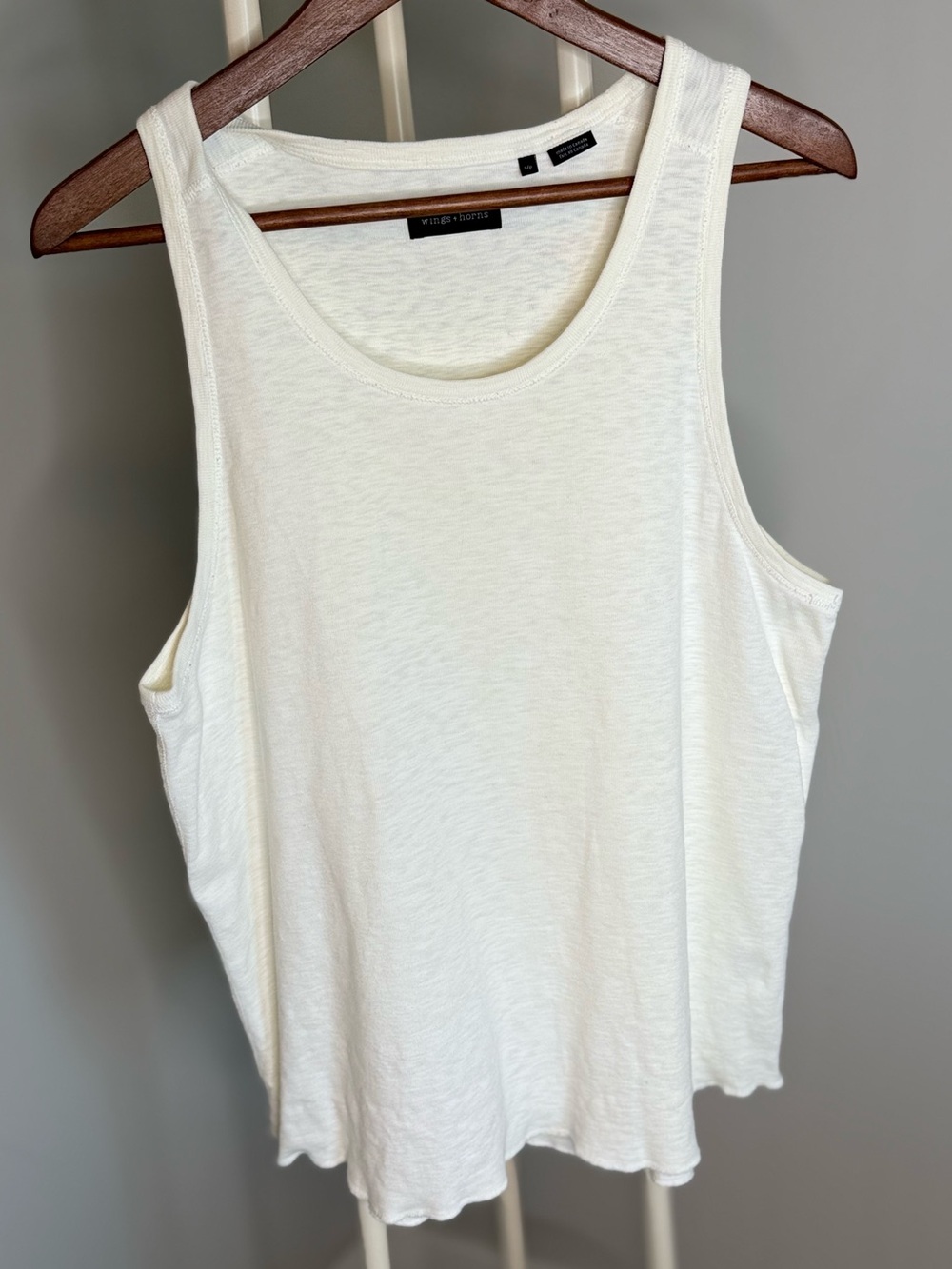 Wings + Horns Cream Tank Top